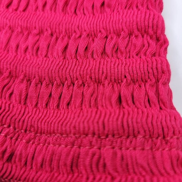 Fuchsia Sexy Crop Top Strapless Tube Top Smocked Stretchy Summer Ba… - Picture 2 of 12